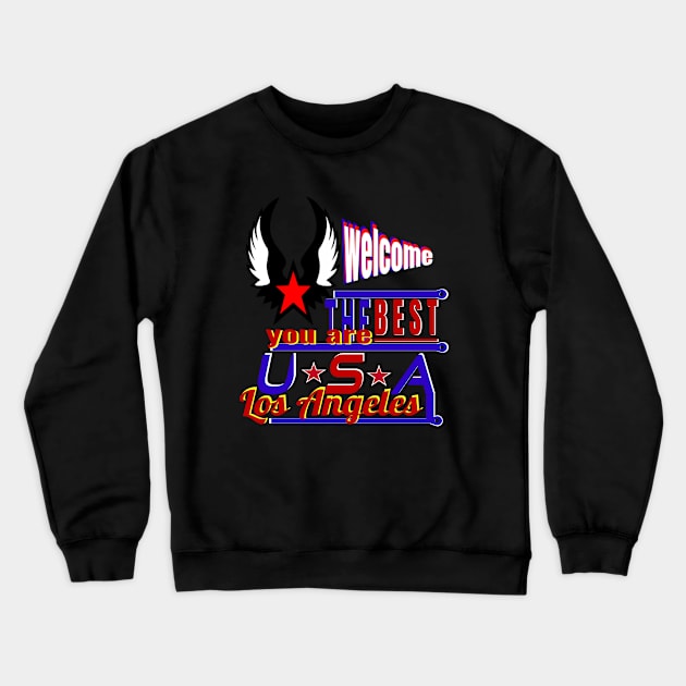 surfing festival in Los Angeles You Are The Best USA Flying star design Crewneck Sweatshirt by Top-you